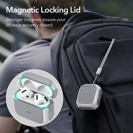 ESR AirPods 4/5 Deksel Orbit HaloLock Hvit