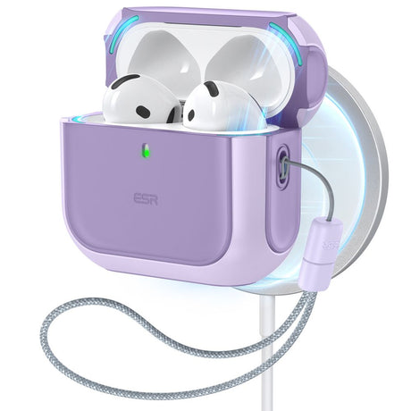 ESR AirPods 4/5 Deksel Orbit HaloLock Lilla
