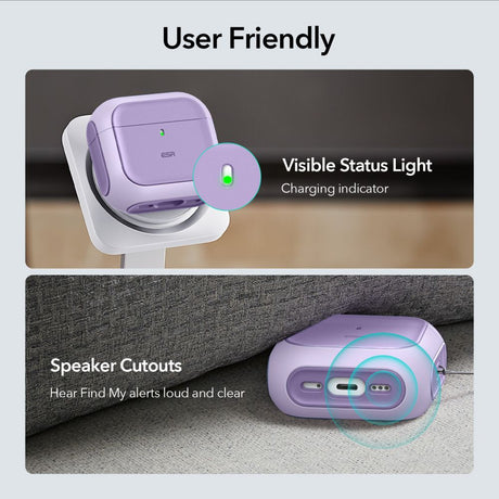 ESR AirPods 4/5 Deksel Orbit HaloLock Lilla