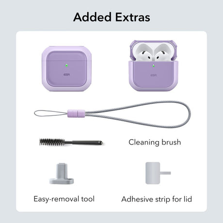 ESR AirPods 4/5 Deksel Orbit HaloLock Lilla