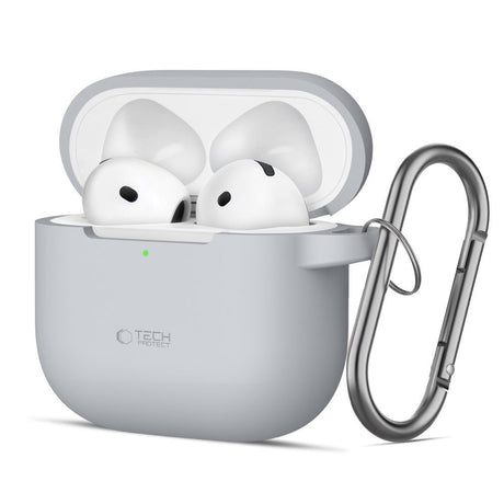 Tech-Protect AirPods 4 Deksel Silicone Hook Grå