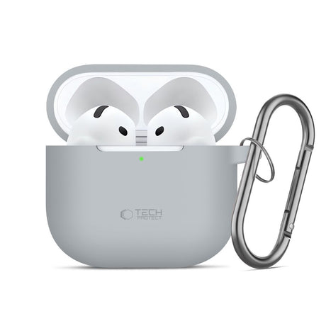 Tech-Protect AirPods 4 Deksel Silicone Hook Grå