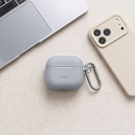 Tech-Protect AirPods 4 Deksel Silicone Hook Grå