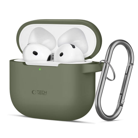 Tech-Protect AirPods 4 Deksel Silicone Hook Grønn