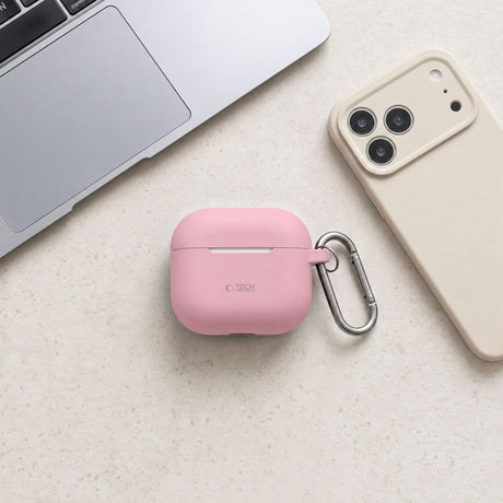 Tech-Protect AirPods 4 Deksel Silicone Hook Rosa
