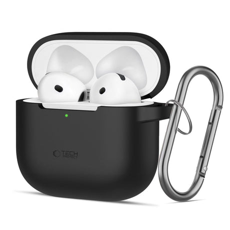 Tech-Protect AirPods 4 Deksel Silicone Hook Svart