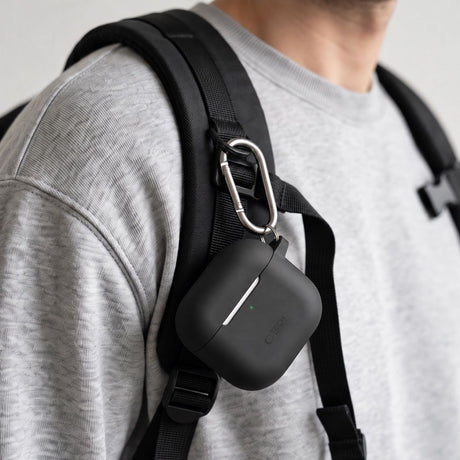 Tech-Protect AirPods 4 Deksel Silicone Hook Svart