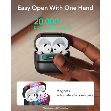 ESR AirPods 4/5 Deksel Pulse FlickLock HaloLock Svart
