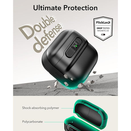 ESR AirPods 4/5 Deksel Pulse FlickLock HaloLock Svart