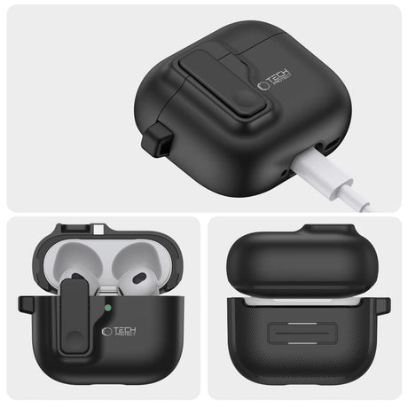 Tech-Protect AirPods 4 Deksel Slim Hook Svart