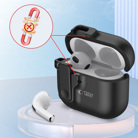 Tech-Protect AirPods 4 Deksel Slim Hook Svart