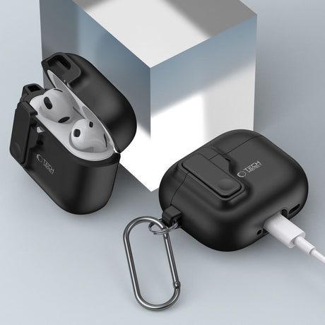 Tech-Protect AirPods 4 Deksel Slim Hook Svart