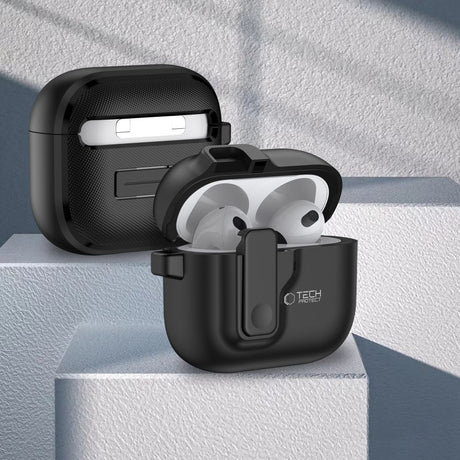 Tech-Protect AirPods 4 Deksel Slim Hook Svart