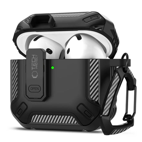Tech-Protect AirPods 4 Deksel Carbonox Svart