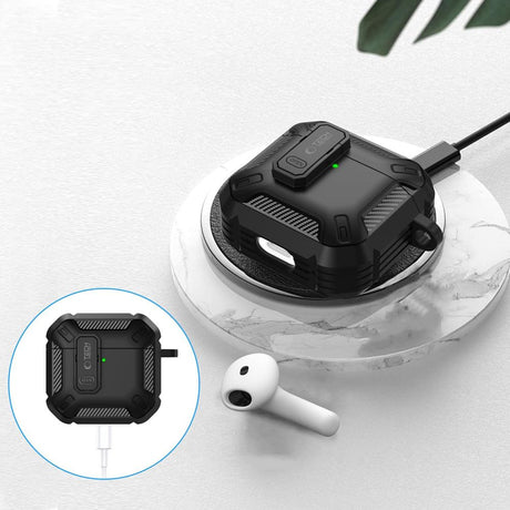Tech-Protect AirPods 4 Deksel Carbonox Svart