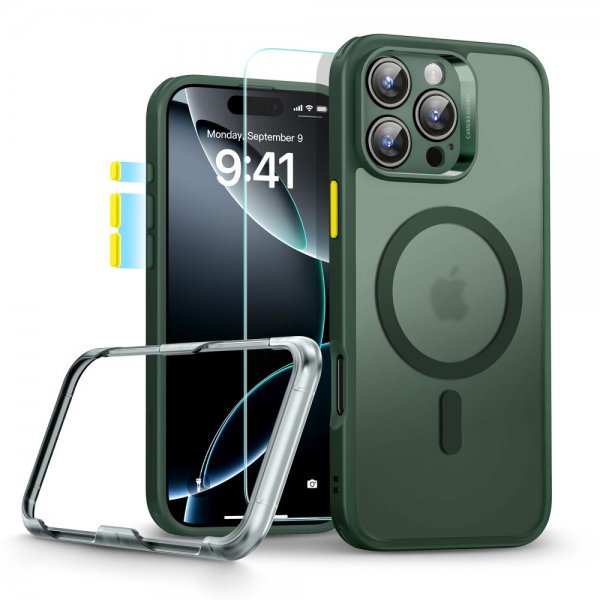 ESR iPhone 16 Pro Max Deksel og Skjermbeskytter Classic Hybrid Pro Set Grå