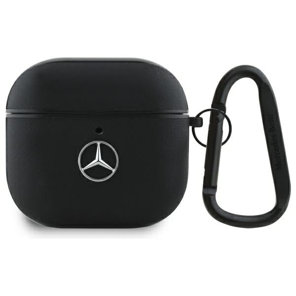 Mercedes Benz AirPods 4 Deksel Ekte Skinn Svart