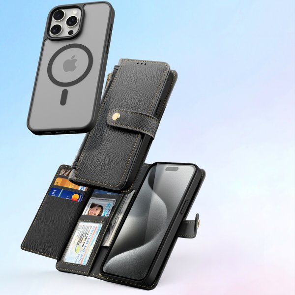 Dux Ducis iPhone 15 Pro Etui 2-in-1 Lawa Series MagSafe Svart