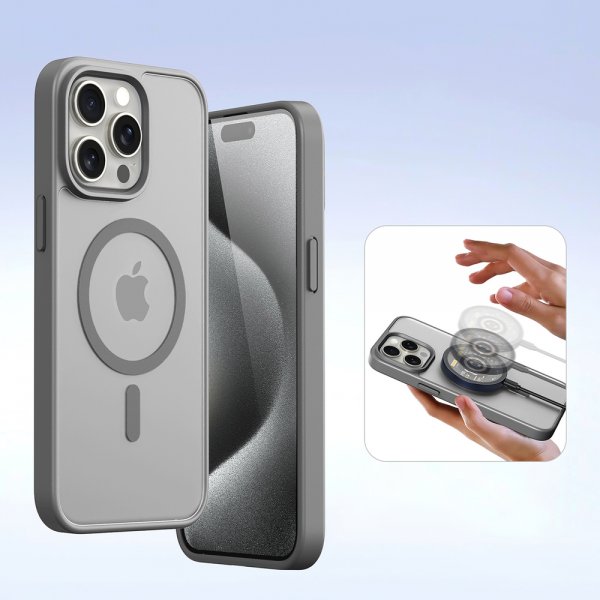 Dux Ducis iPhone 15 Pro Max Etui 2-in-1 Lawa Series MagSafe Grå