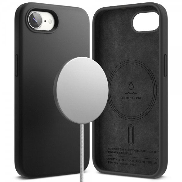 Ringke iPhone 16e/iPhone 17e Deksel Silicone Magnetic Svart