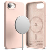 Ringke iPhone 16e/iPhone 17e Deksel Silicone Magnetic Pink Sand