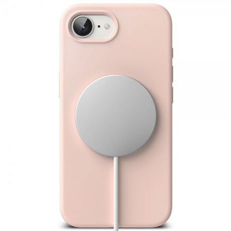 Ringke iPhone 16e/iPhone 17e Deksel Silicone Magnetic Pink Sand
