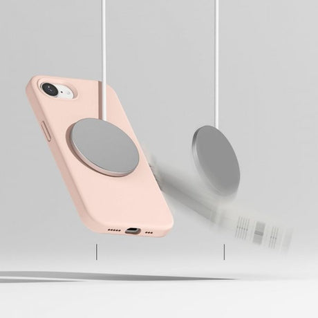 Ringke iPhone 16e/iPhone 17e Deksel Silicone Magnetic Pink Sand