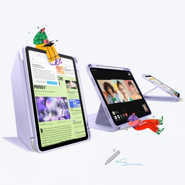 ESR iPad 10.9 (gen 10)/iPad 11 (A16) Etui Flip Hybrid Lilla