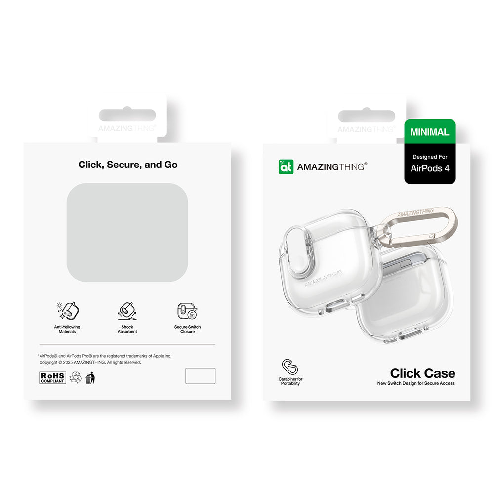Amazingthing AirPods 4/5 Deksel Minimal Click Klar