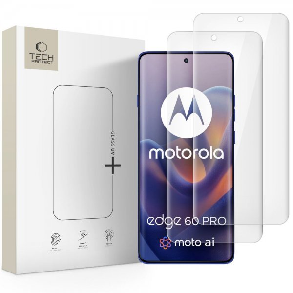 Tech-Protect Motorola Edge 60 Pro Skjermbeskytter Glass UV+ 2-pakning