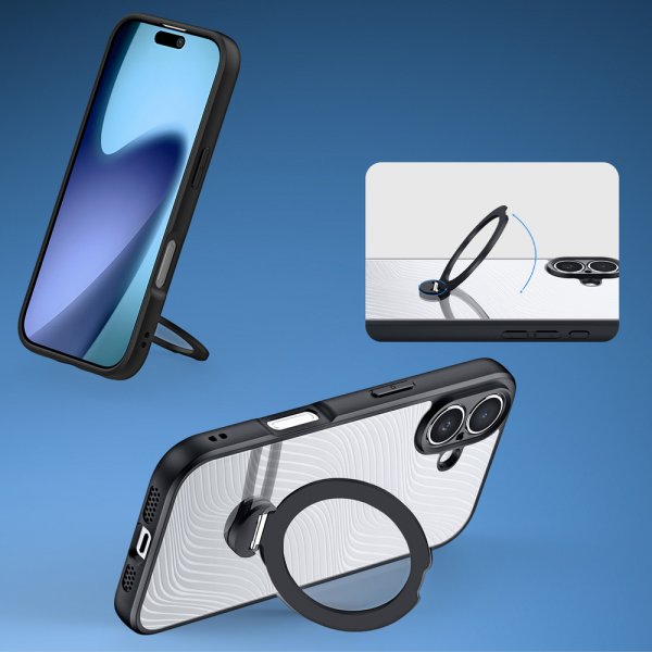 Dux Ducis iPhone 17 Deksel Aimo Series MagSafe Kickstand Svart