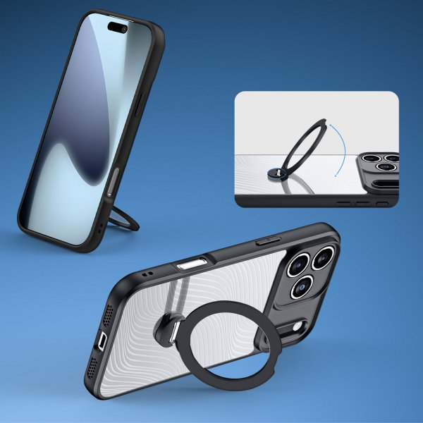Dux Ducis iPhone 17 Pro Max Deksel Aimo Series MagSafe Kickstand Svart