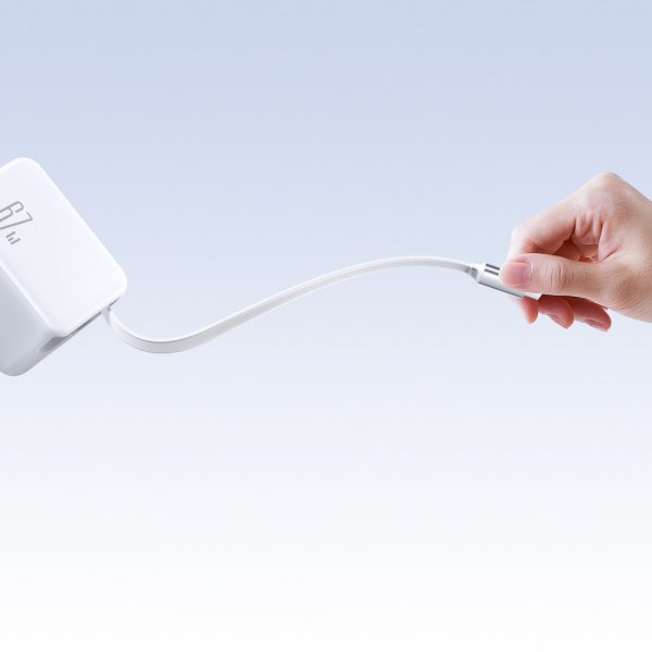 Joyroom 67W Vegglader med innebygd USB-C kabel & USB-C uttak Hvit