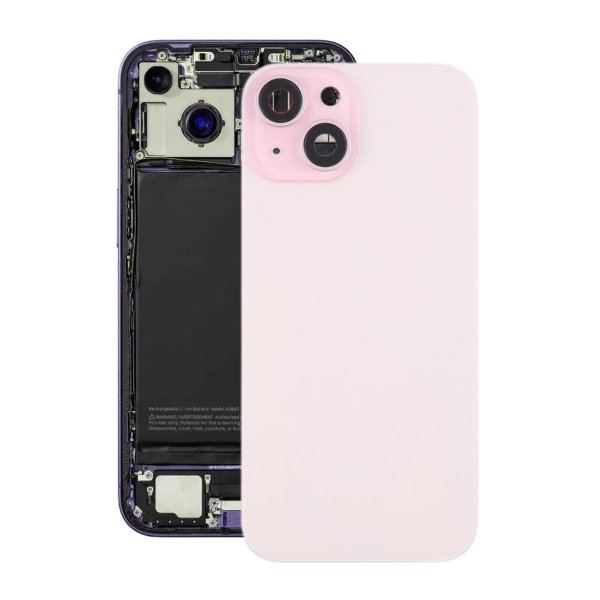 iPhone 15 Plus Baksideglass med Magnet og Kameralinse - Rosa