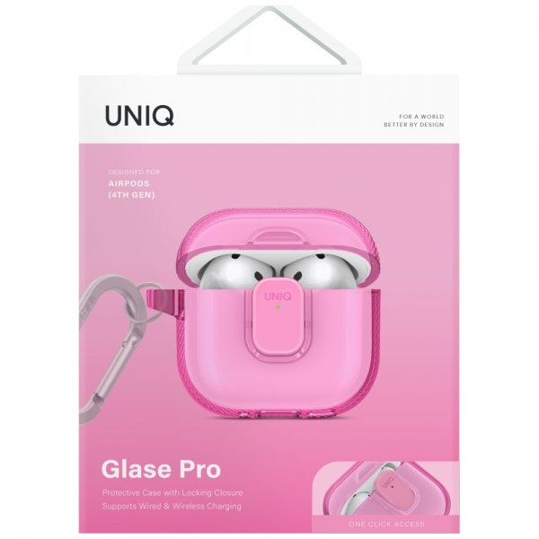 UNIQ AirPods 4 Deksel Glase Pro Rosa