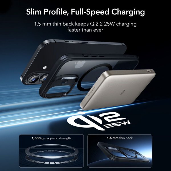 ESR iPhone 17 Deksel og Skjermbeskytter Classic Hybrid MagSafe Set Svart Transparent
