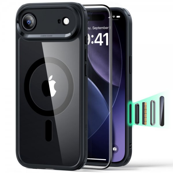 ESR iPhone Air Deksel og Skjermbeskytter Classic Hybrid MagSafe Set Svart Transparent
