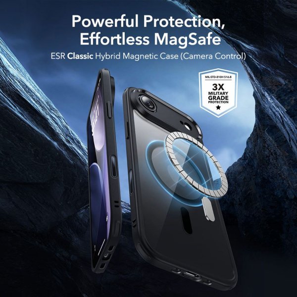ESR iPhone Air Deksel og Skjermbeskytter Classic Hybrid MagSafe Set Svart Transparent