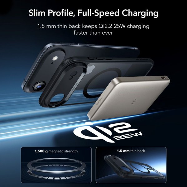 ESR iPhone Air Deksel og Skjermbeskytter Classic Hybrid MagSafe Set Svart Transparent