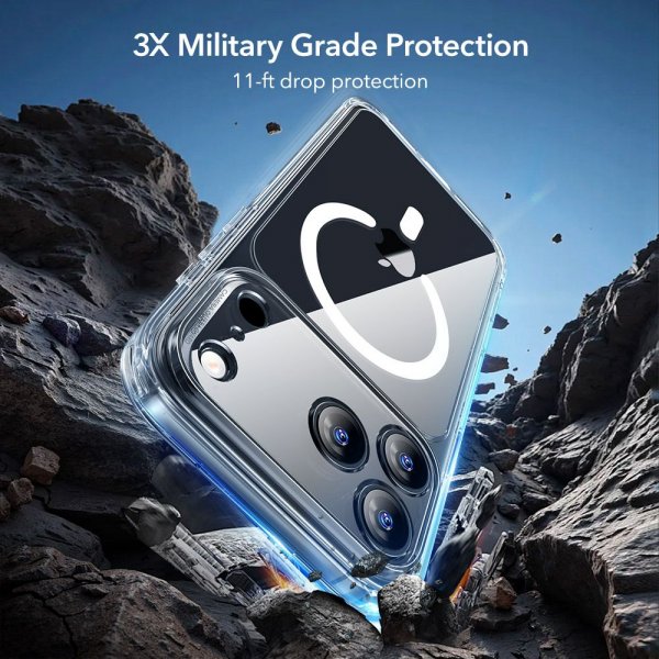 ESR iPhone 17 Pro Deksel og Skjermbeskytter Classic Hybrid MagSafe Set Transparent