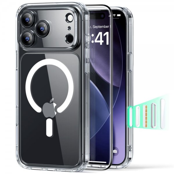 ESR iPhone 17 Pro Max Deksel og Skjermbeskytter Classic Hybrid MagSafe Set Transparent