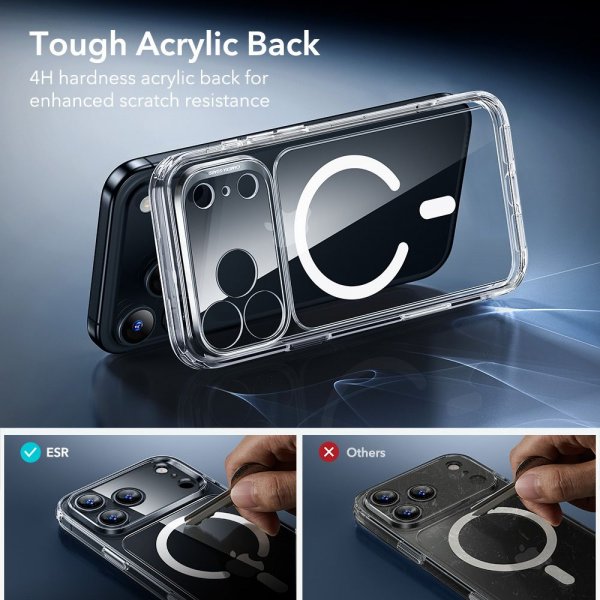 ESR iPhone 17 Pro Max Deksel og Skjermbeskytter Classic Hybrid MagSafe Set Transparent