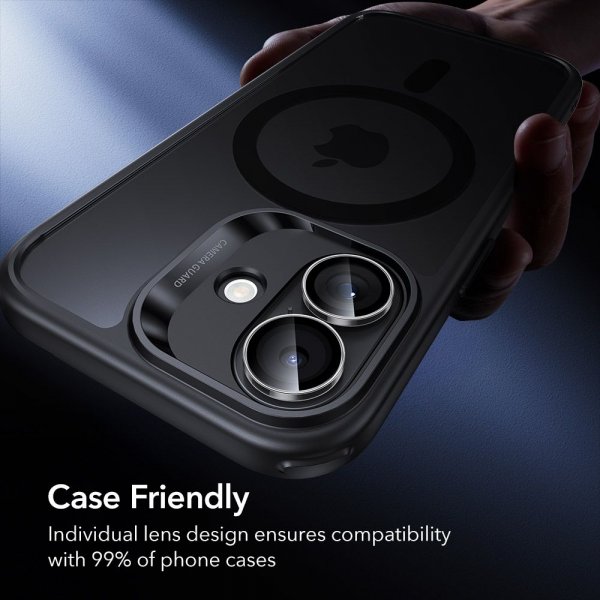 ESR iPhone 16/iPhone 16 Plus/iPhone 17 Kamerabeskytter Armorite Transparent