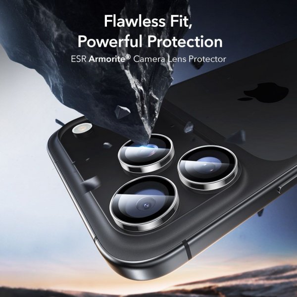ESR iPhone 14/15/16/17 Pro & Pro Max Kamerabeskytter Armorite Transparent