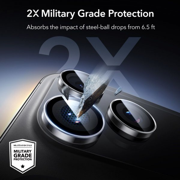 ESR iPhone 14/15/16/17 Pro & Pro Max Kamerabeskytter Armorite Transparent