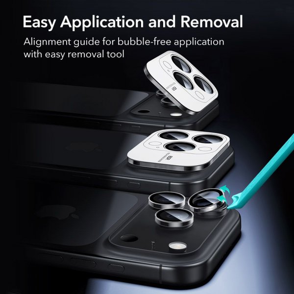 ESR iPhone 14/15/16/17 Pro & Pro Max Kamerabeskytter Armorite Transparent