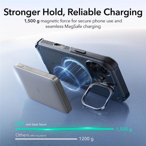 ESR iPhone 17 Deksel Cyber ​​Tough Kickstand MagSafe Svart