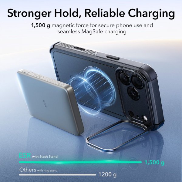 ESR iPhone 17 Pro Deksel Cyber ​​Tough Kickstand MagSafe Svart