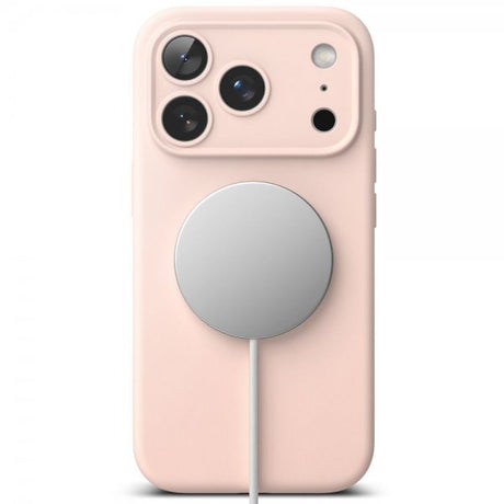 Ringke iPhone 17 Pro Max Deksel Silicone Magnetic Pink Sand