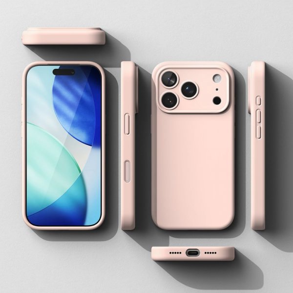 Ringke iPhone 17 Pro Max Deksel Silicone Magnetic Pink Sand